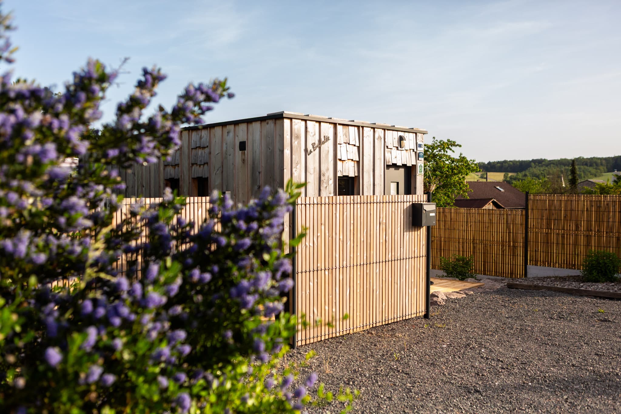 Le gîte La Bridolée au printemps, glycine en fleurs dans le jardin
